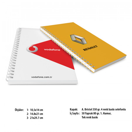 BK-03-2129 Yandan Spiralli Karton Defter BK-03-2129 Yandan Spiralli Karton Defter