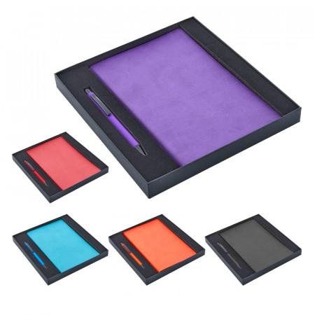 2280-K Hediyelik Set - 13X21 Renkli Kenar Not Defteri Metal Tükenmez Kalem 2280-K Hediyelik Set - 13X21 Renkli Kenar Not Defteri Metal Tükenmez Kalem
