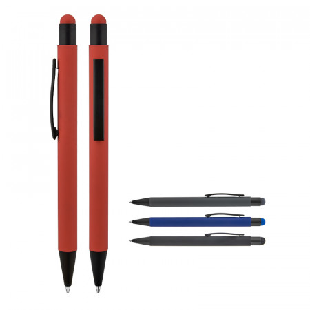 1027 Metal Tükenmez Touchpen Kalem Rubber Gövde 1027 Metal Tükenmez Touchpen Kalem Rubber Gövde