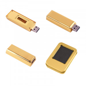 F-207-32 Gold Kutulu Altın Külçesi Kutulu Usb